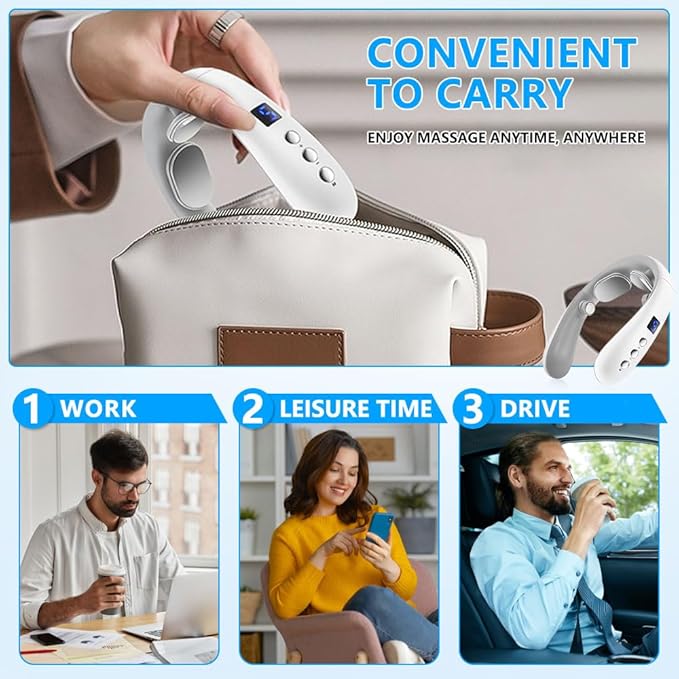 Neck Massager with Heat Electric Pulse Neck Massager for Pain Relief Wireless Neckology Intelligent Massager for Women