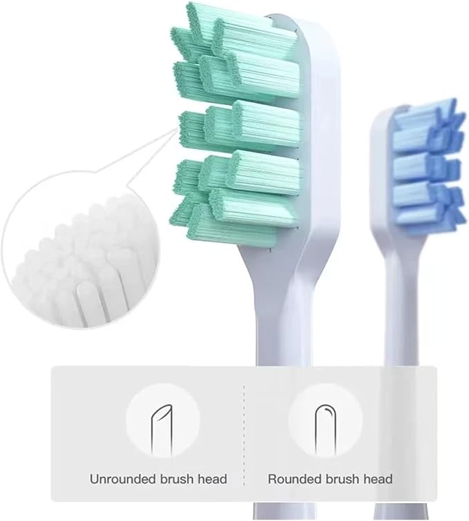 Replacement Brush HeadsCompatible for xiaomi T300/T500/T700 Sonic Electric Toothbrush Soft Bristle Nozzles with Caps Sealed Package(4Green)