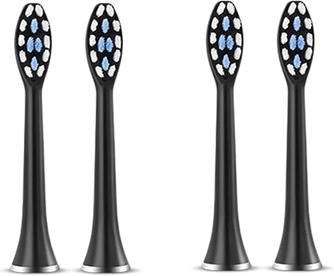 Compatible for SUBORT S7 Replacement Brush Heads - Super Sonic Toothbrush Accessories(4 Black Brush Head)