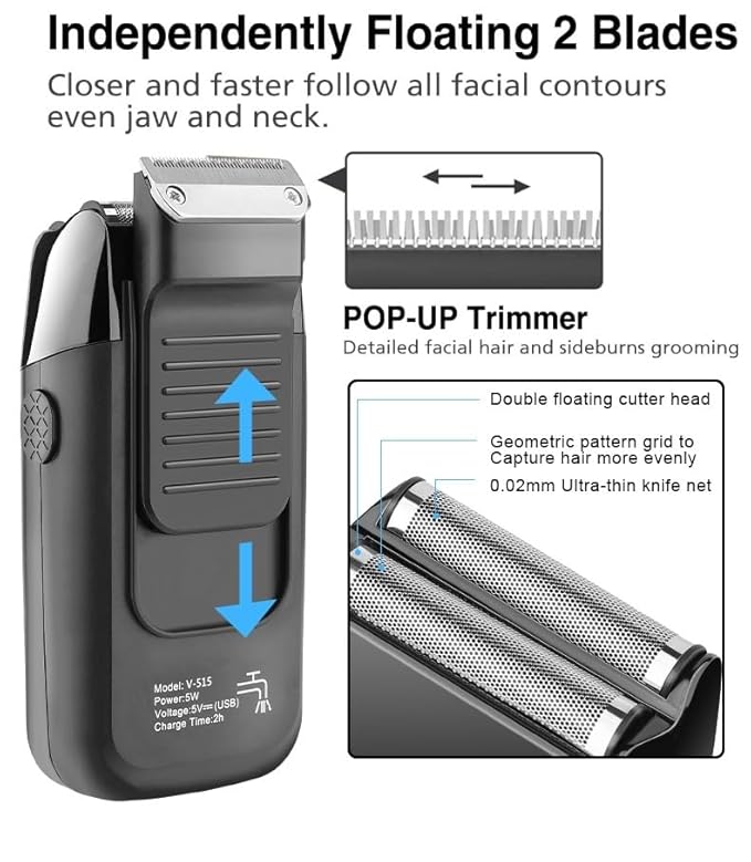 Men's Shaver Professional Rechargeable Electric Shaver LCD Display Portable Cordless Men's Multifunctional Reciprocating Razor Beard Trimmer