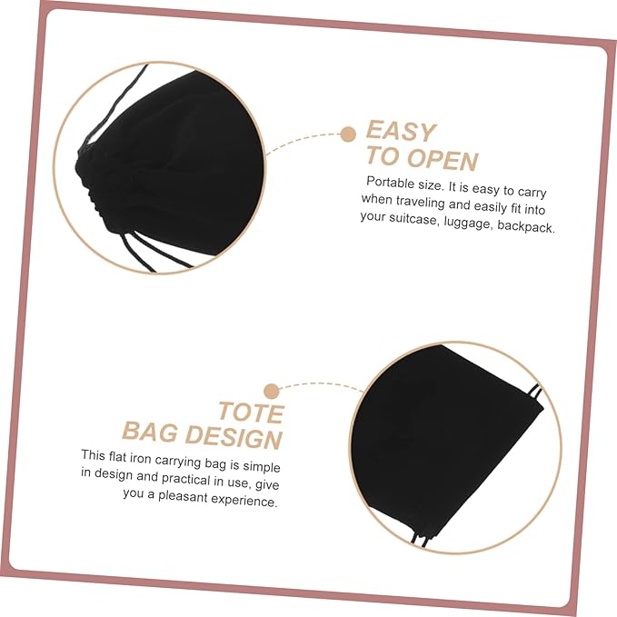 NOLITOY 15pcs Curling Wand Storage Bag Hair Curler Bag Drawstring Closure for Travel Felt for Hair Tools Wall Mount Curling Iron Cover