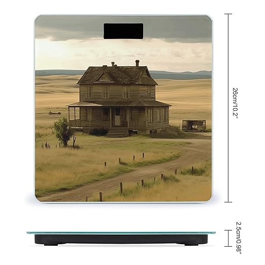 House on The Prairie Bathroom Scale Large LCD Backlight Display Digital Scale Rounded Corners Body Scales Automatic Power On/Off Bathroom Scales for Home Bedrooms