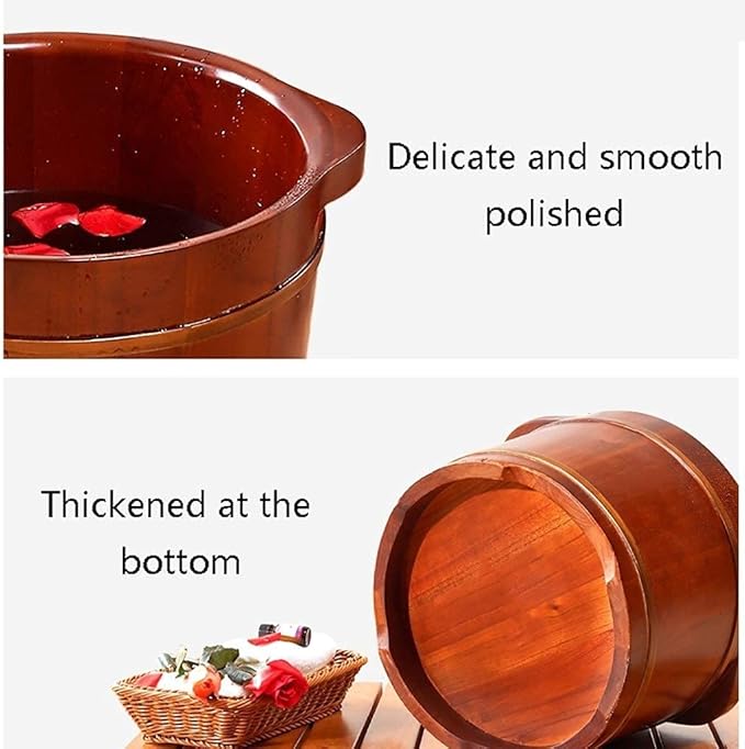 Foot Tub Wooden Foot Basin Household Gift Foot Soaker TubWooden Foot Soak Sauna Foot Tub Massage Spa Sauna SoakHandmade Wooden Footbath TubsFoot Bath Wooden Bucket Foot SpaSauna Accessories Hou