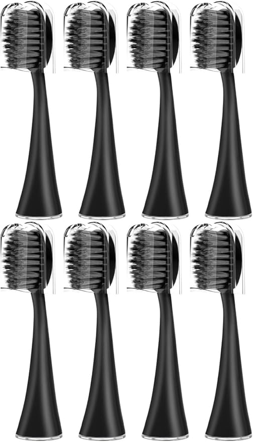 Replacement Toothbrush HeadsCompatible for Seago S9 S1 S6 S8 S21 S26 S28 SG540 SG860 SG861 SG986 SG987 SG988 2752(8pcs Black)