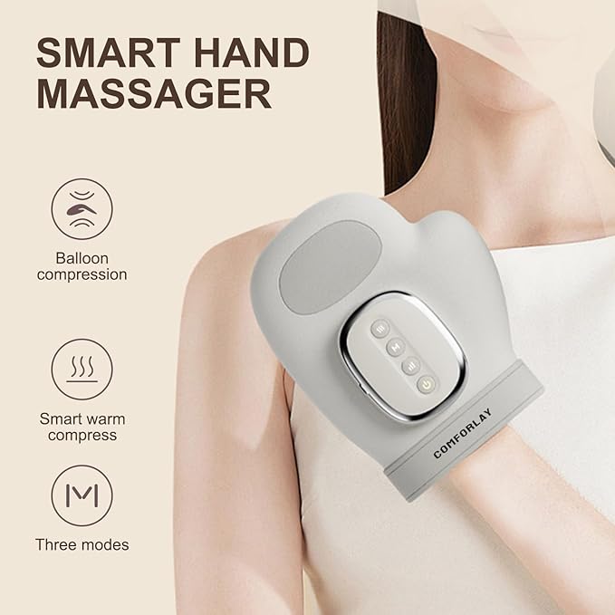 Hand Massager for Arthritis and Carpal Tunnel Heat and Compression Electric Hand Massager for Wrist Finger Massage Valentine's Day Gifts for Women Men