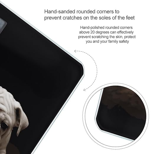Little White Bulldog Smart Scale for Body Weight Accurate Bathroom Scale with LED Display Digital Weight Scales Weighing Machine High Precision Scales for Bath Home