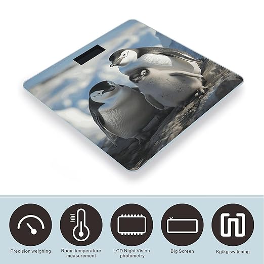Penguin Family Bathroom Scale Ultra-Bright Liquid Crystal Screen Weight Scale Accurate Bathroom Body Scales for Body Weight Bathroom Pet Home Bedroom Gift-Giving