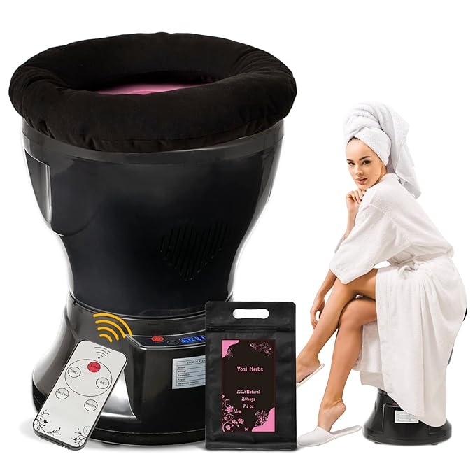 Yoni Seat Kit Steaming Seat with Yoni Herbs (20 Bags) &amp U Cushion V Steam at Home Kit for Feminine Odor PH Balance Postpartum Care Cleansing and Moisturize Support