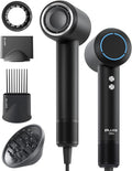 Hair Dryer with Comb &amp Diffuser Attachment for Curly Hair PLUZZ 200M Negative Ionic Blow Dryer Brush High-Speed Brushless Motor Hairdryer Fast Portable Travel Hair Dryers Quiet Women/Men/Kids