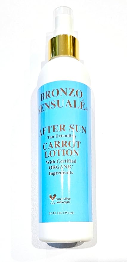 After-Sun Organic Carrot Lotion – Tan Extender by Bronzo Sensuale 8.5 Fl. Oz.