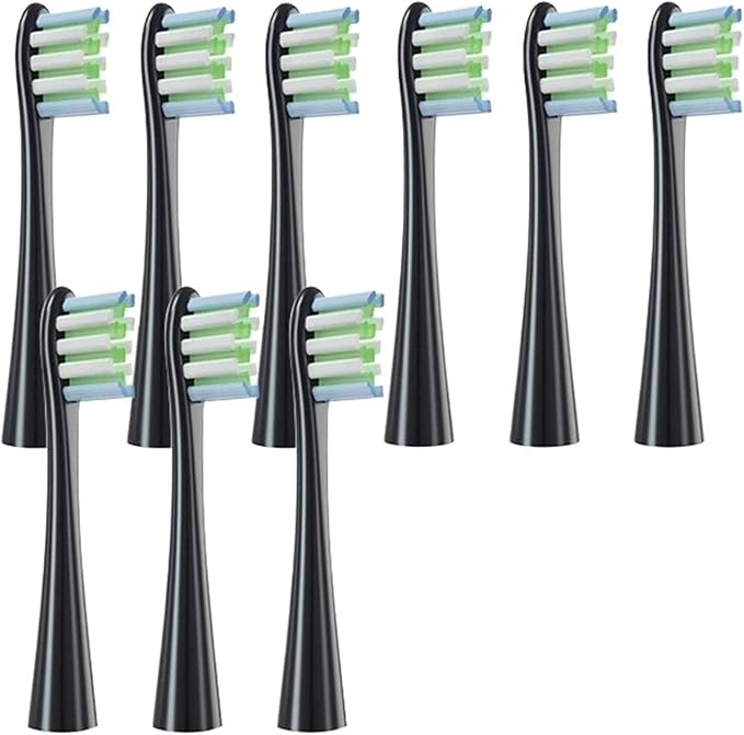 Replacemen Brush Heads Compatible for Flow/X Pro/F1/Z1/One/Air2 Electric Toothbrush(9 Black)