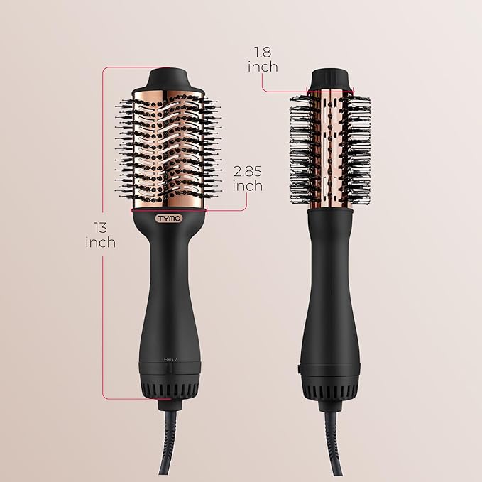 TYMO Hair Dryer Brush Blow Dryer Brush in One 4 in 1 Ionic Hairdryer and Styler Volumizer with Oval Titanium Barrel Hot Air Straightener for Smooth Frizz-Free Blowout Gold