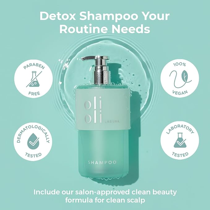 OLIOLI Daily Detox Shampoo &amp Body Wash 15.2oz Set | Clarifying Detox Shampoo with Aloe Vitamin B5 | Detoxifying Aloe Vera with Pro-Vitamin B5 &amp Botanicals