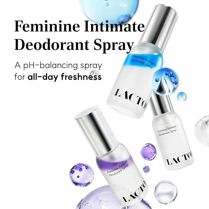 LACTOMEDI Feminine Intimate Deodorant Spray | pH Balancing Spray | Artificial Fragrance-Free | Clinically Formulated for Odor Neutralization | Gentle and Convenient | 1.01 fl oz (Sweet Berry)