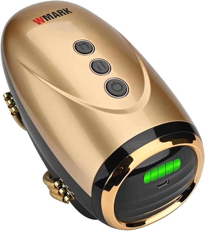 WMARK Barber Massager/Cordless Handheld Massager Charge Neck/Legs/Hand/Face Massager 2 Massage Nodes 2600AMHGolden