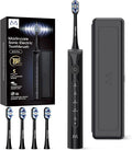 Electric Toothbrush for Adults 180 Days Battery Life Rechargeable Sonic Toothbrush with 4 Brush Heads Smart Timer 55000VPM for Deep Cleaning &amp Whitening with 5 Modes Travel Case Black