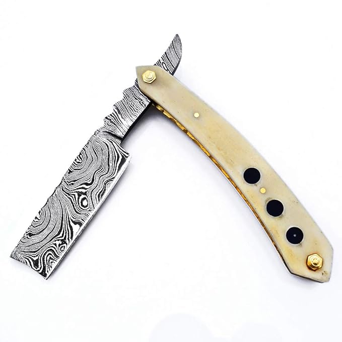 R-79 Custom Hand Made Damascus Steel Straight razor Folding Razor With Shaving Ready Classic Barber Blade Edge