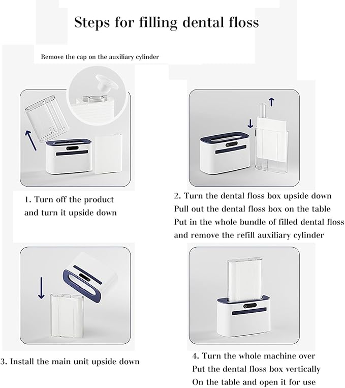 KYOFIS Smart Touchless Floss Pick Dispenser with Sensor Rechargeable Refillable Holder Touchless Dental Care Solution with 500 Count Flossers(Gray)