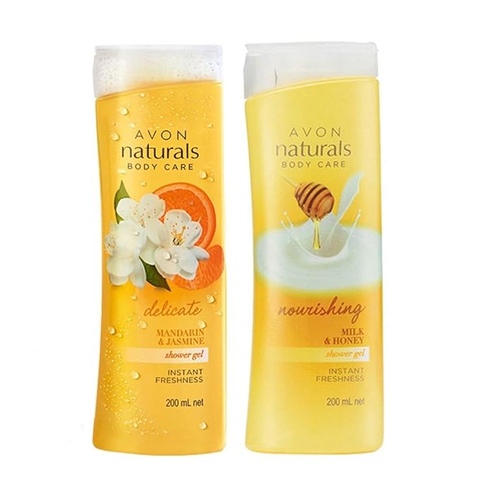 Avon Naturals Shower Gel (Mandarin &amp Jasmine - Milk &amp Honey) - 200ml each
