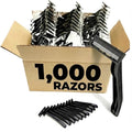 1000 Box of Low-Cost Bullet Blades Black Razor Blades Disposable Stainless Steel Hospitality Quality Shavers High End Twin Blade Razors for Men and Women