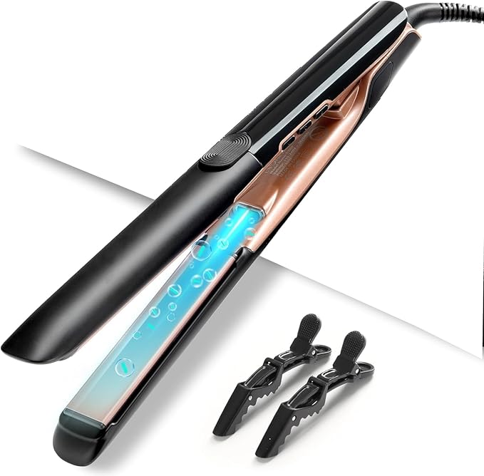 Hair straightenerProfessional Salon Straighteners Curling Straight Dual Purpose Clipboard Home Curling Machine Negative Ion High Temperature Hair Straightener Vibration Straightening Clip