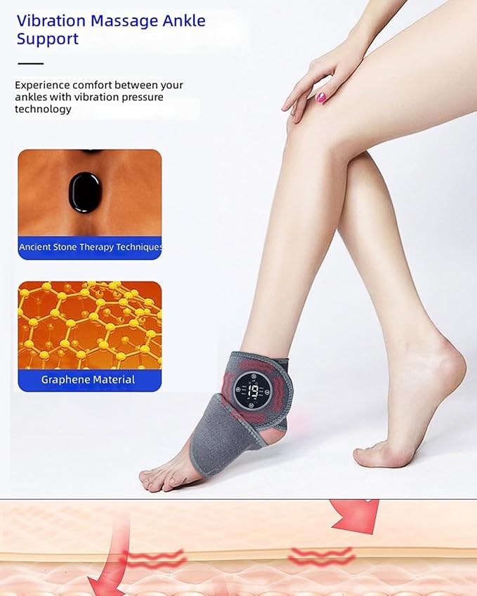 Massager Pro for Feet Large Fit Electric Foot Massager with Red-Light Therapy 5-Level Graphene Heating 6 Modes 3 Intensities Waterproof Inner Liner Rechargeable for Ankle Knee Back Neck Pain(2pcs)