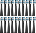 Replacement Brush Heads Compatible for Electric Toothbrushes E1-9/SG2303/SG575 Vacuum Packing(20pcs Black)