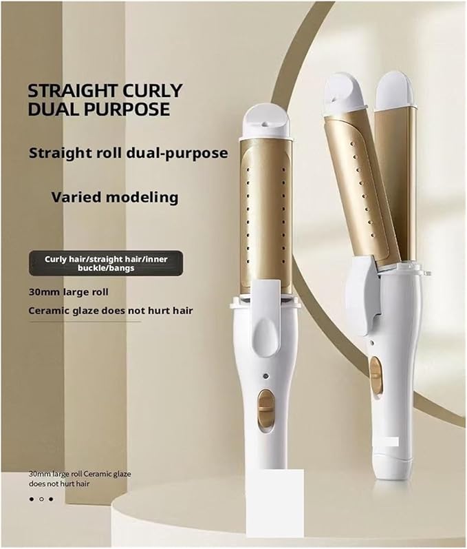 Electric Curling Iron Straightener Fluffy Wand(Straightrolldualpurposepink)