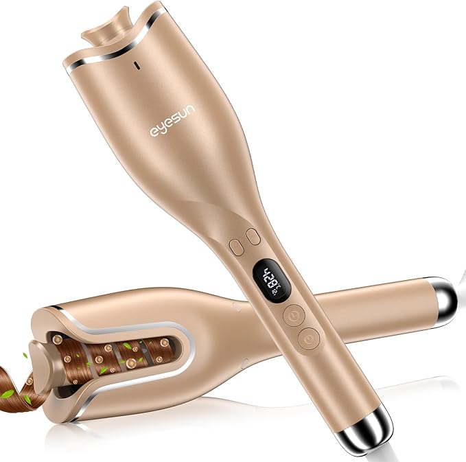 Hair Curling IronsAutomatic Portable Rotating Curling Iron with LCD Display4Temperature SettingsTimers(12-19s)Auto Shut-OffAnti-ScaldAnti-TangleLightweightFast Heating&ampEasy Use for Travel