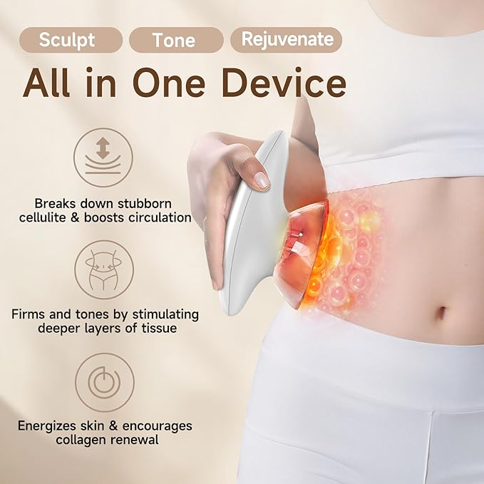 Body Sculpting Machine – 3-in-1 Cellulite Massage Tool for Arms Thighs and Belly – Portable and Easy to Use at Home