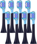 8pcs Replacement Toothbrush HeadsCompatible for MIJIA T301/T302/T501 Sonic Electric Tooth Brush Soft Bristle Nozzles(8 BJ Black)