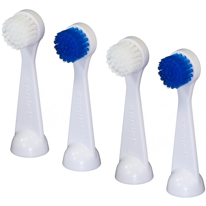 Cybersonic 3 Deluxe Large Replacement Brush Heads 4 Pack Compatible with All Cybersonic Electric Toothbrushes