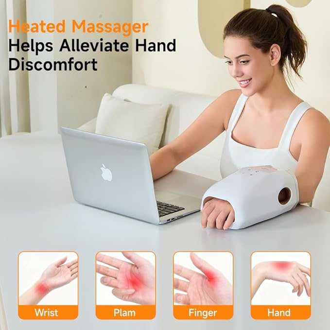Hand Massager Cordless Hand Massager for Arthritis and Carpal Tunnel Gift for Men Women Parents Relaxation at Office