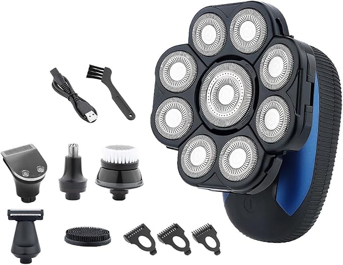 Head Shaver for Men 6 in 1 Floating Head Shaver for Bald Men Waterproof Electric Razor for Men with Nose Hair Trimmer Wet/Dry Grooming Shaving Machines