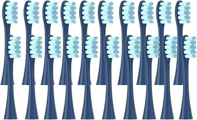 20PCS Replacement Brush Heads Compatible for Oclean Flow/X PRO Elite/X/One/Z1/F1Electric ToothbrushVacuum Sealed Bristle Heads(20 pcs Blue)