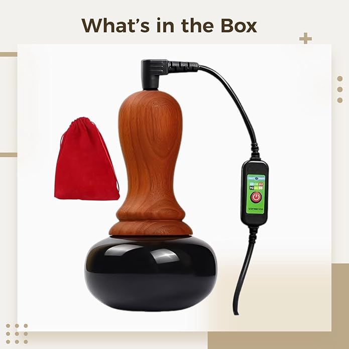 Handheld Electric Hot Stone Massager 3.5 In Bian Stone Heater With 5 Temp Settings For Scraping