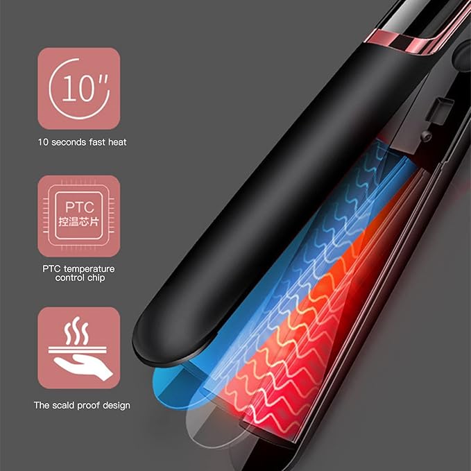 Yinhing Hair Straightener Ceramic Flat Iron with Adjustable Temperature 140-200 for Straight and Curly Hair with Essential Oil Use for Nourishment