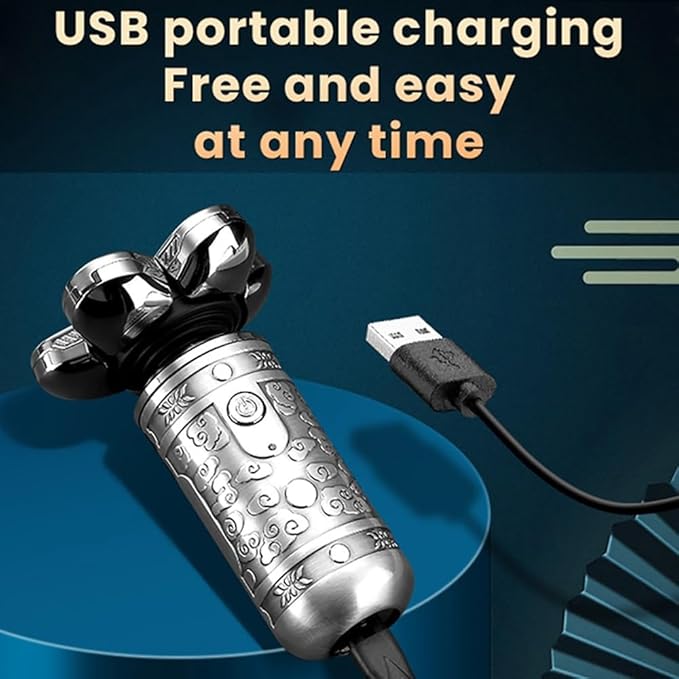 Head Shaver for Men 7-Blade Professional Beard Hair Electric Shaver for Men Rechargeable Head Electric Razor Bald Shaving Machine Metal Shell