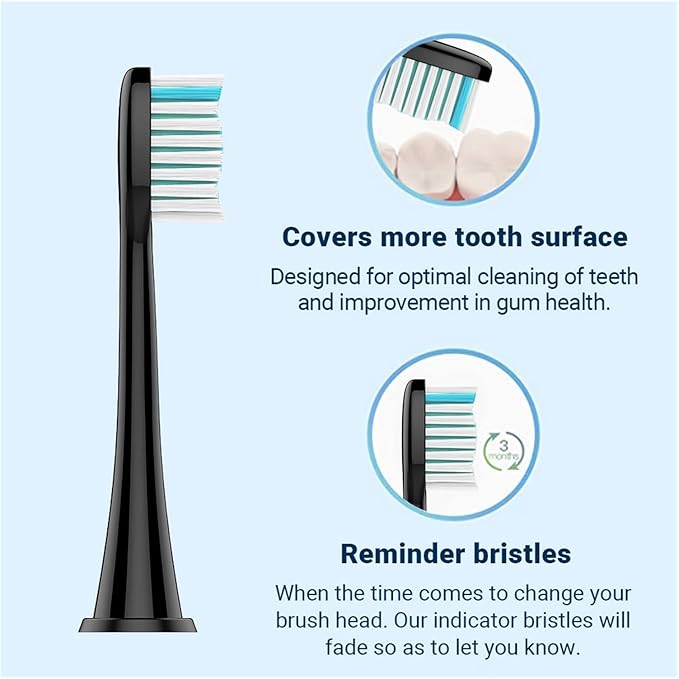 16PCS Replacement Toothbrush Brush HeadsCompatible for Phili Sonic Care and Click-on Handles(16pcs White)