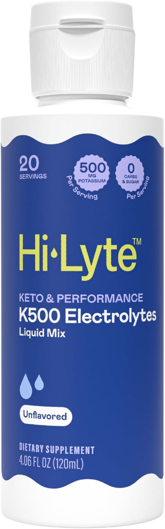 Hi-Lyte K500 Keto Electrolytes Liquid Drops Unflavored 20 Servings