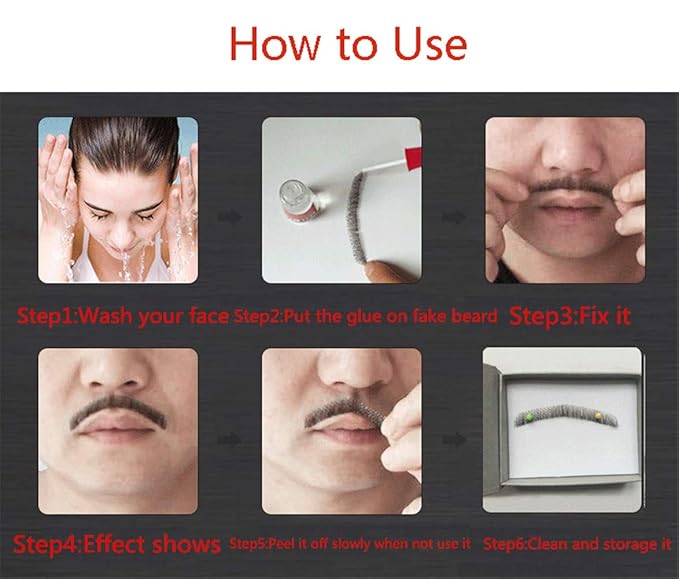 Mens Simulation Fake beard Human Hair Mustache Makeup Cosplay Props (2#)