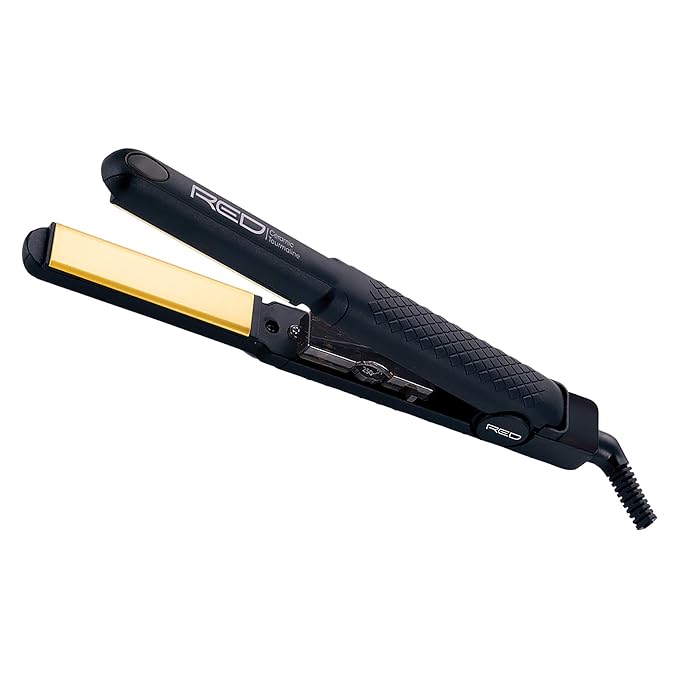 Kiss Products Red Ceramic Tourmaline Professinal Flat Iron 0.75 Inch 1 Pound