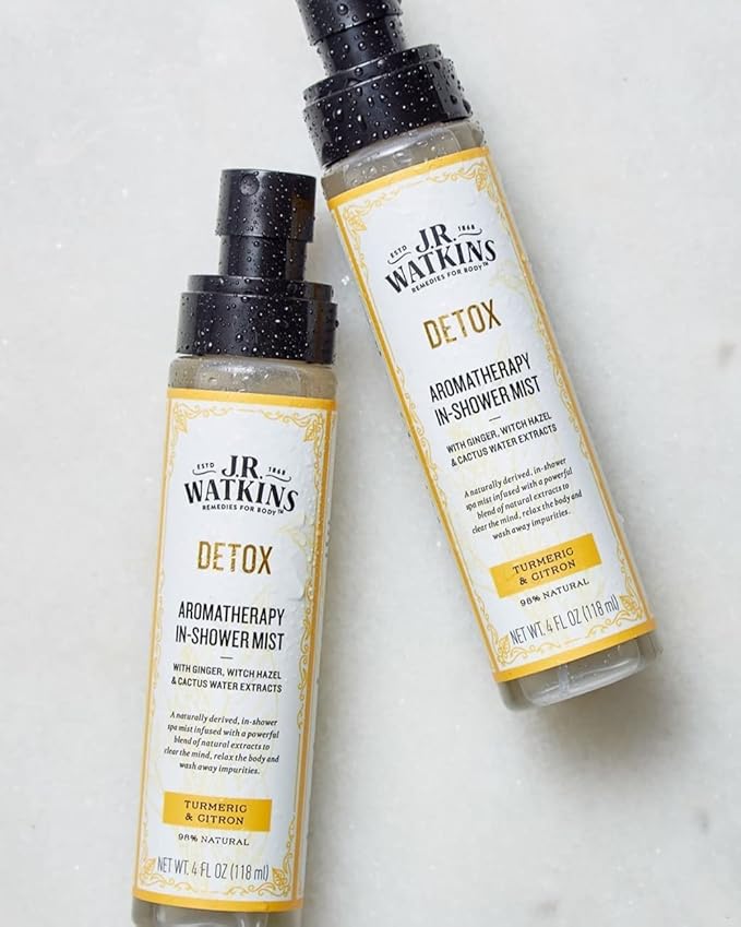 J.R. Watkins Detox Aromatherapy in-Shower Mist Natural Turmeric &amp Citron 4 oz