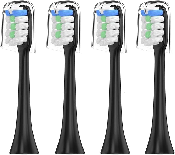 12Pcs Replacement Brush HeadsCompatible for SOOCAS V1/X1/X3/X5/X3U/X3PRO/v1/v2 Toothbrush Soft Bristle Nozzles(White B)