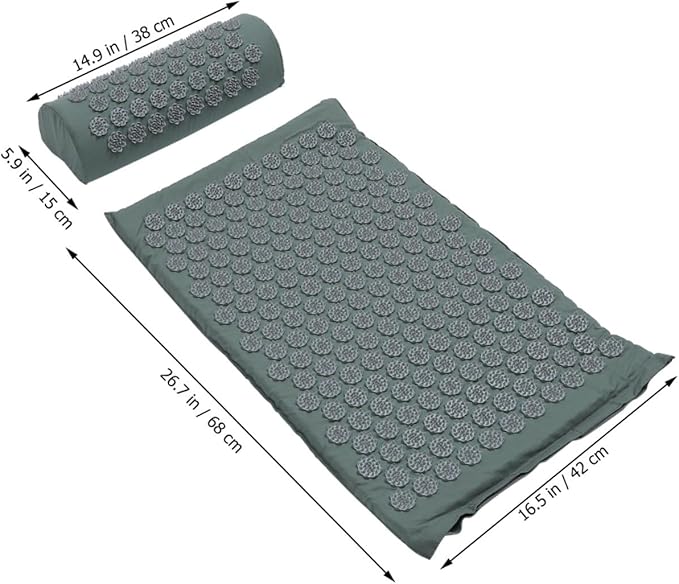 GANAZONO Acupoint Massage Mat and Shiatsu Massage Pillow Set Washable Yoga Exercise Mat with Bag for Back and Neck Relief Practical Therapy Cushion for Personal Health and Relaxation