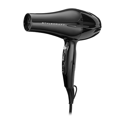 StyleCraft Professional Hair Dryer &amp Titanium Flat Iron Styling Set - Salon-Grade Performance for All Hair Types