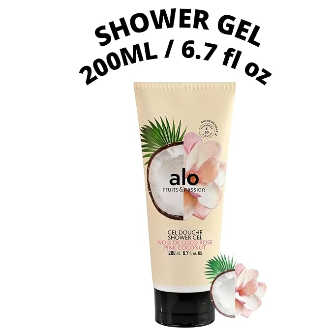 ALO FRUITS &amp PASSION Pink Coconut Shower Gel 6.7 fl oz - 2 Pack Made in Canada
