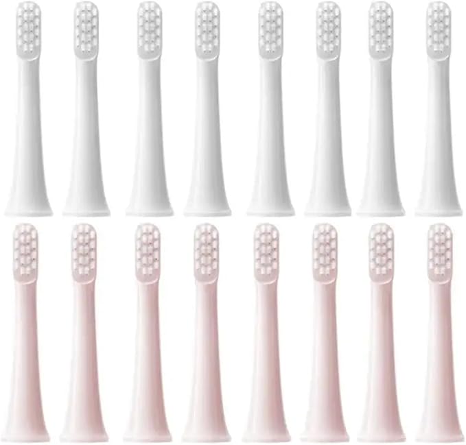 8PCS Compatible for T100 Replacement Brush Heads Sonic Electric Toothbrush Vacuum Soft Bristle Suitable Nozzles(4White 4Pink)