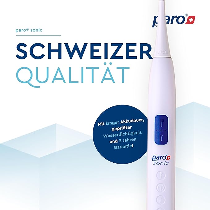Paro Sonic Electric Toothbrush Hydro Dynamic Effect. Sensitive hydrodynamic Electric Toothbrush Help Cleaning Efficiency. up to 80000 MOV/Min Comes with Travel Bag and interdental Brushes