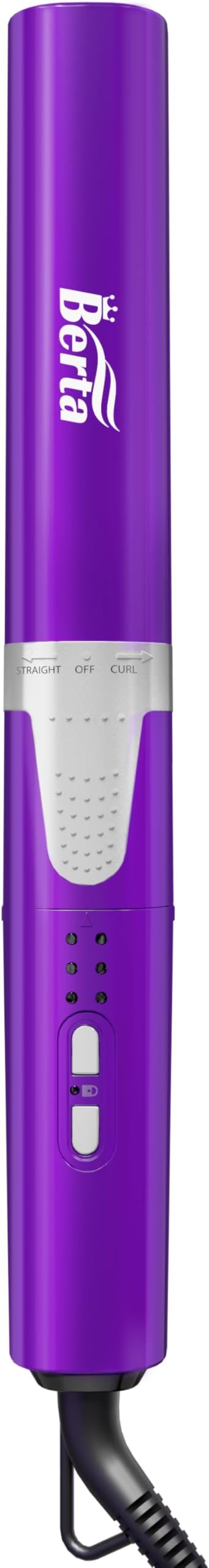 BERTA 2-in-1 Flat Iron &amp Curling IronCeramic 1 Inch Curling WandFast Heating (30s) Adjustable Temp 300°F-400°FDamage-Free Styler for All Hair Types (Straightener &amp Curler)